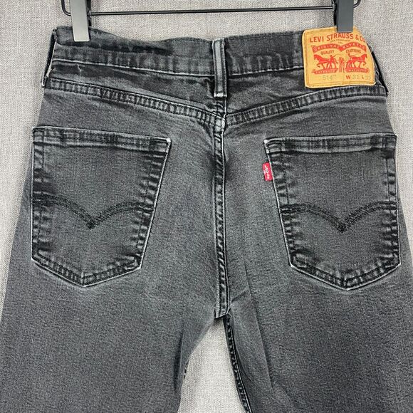 Levis Jeans Men Fit: 29x29.5 Black 514 Regular Fit Straight Leg Dark Wash - Picture 4 of 13